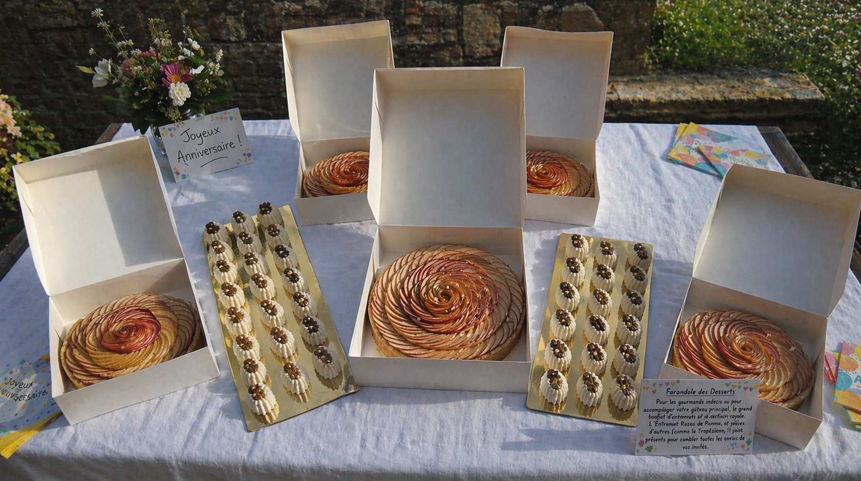 Grand buffet de gâteaux d'anniversaire